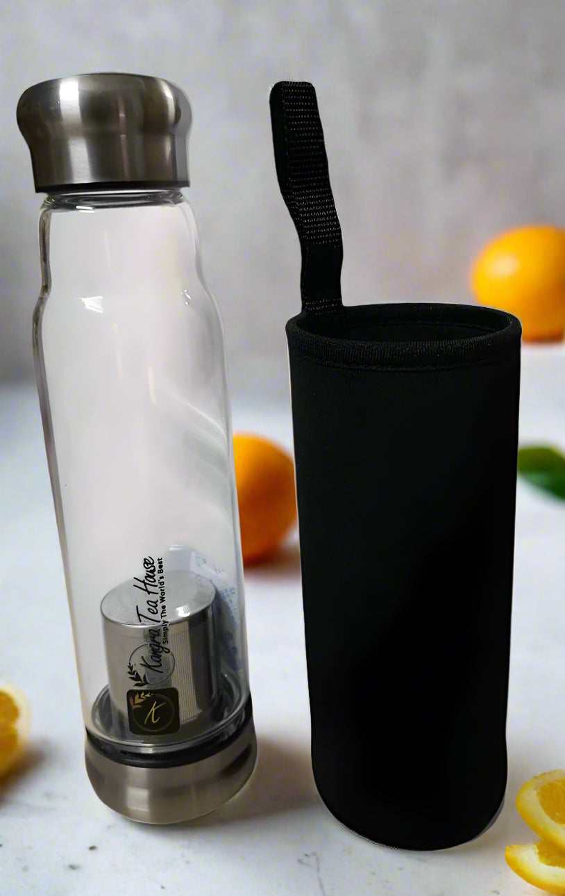 Kangra Tea House Premium Borosilicate Glass Infuser Bottle