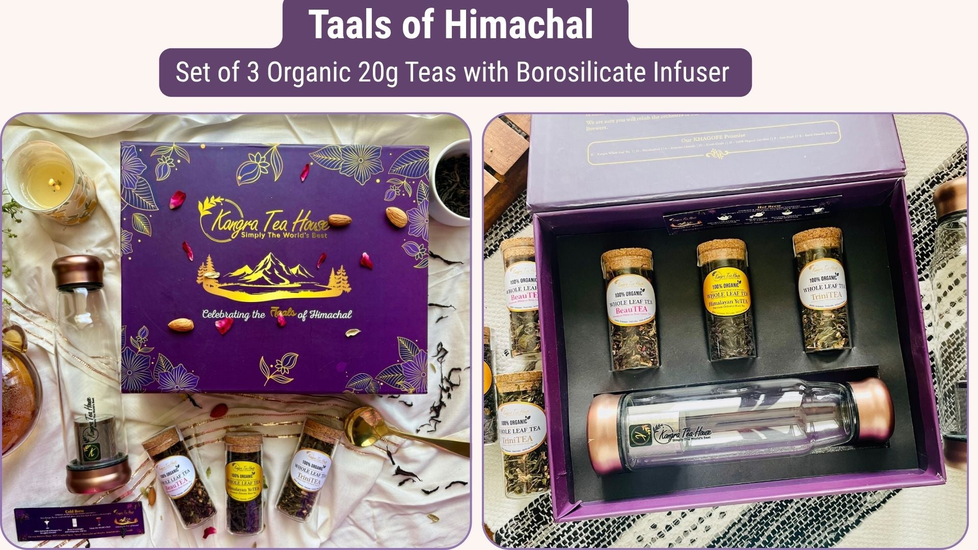 Kangra Tea House mountain story – organic Himalayan tea gift packaging