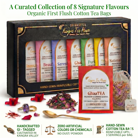Organic Kangra tea gift set assortment box – 8 signature flavours – Kangra Tea House