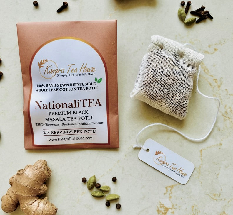 Premium Collection of Assorted Hand Sewn Cotton Tea Bags -  KTH DiversiTEA Pack of 8 Sampler Pack