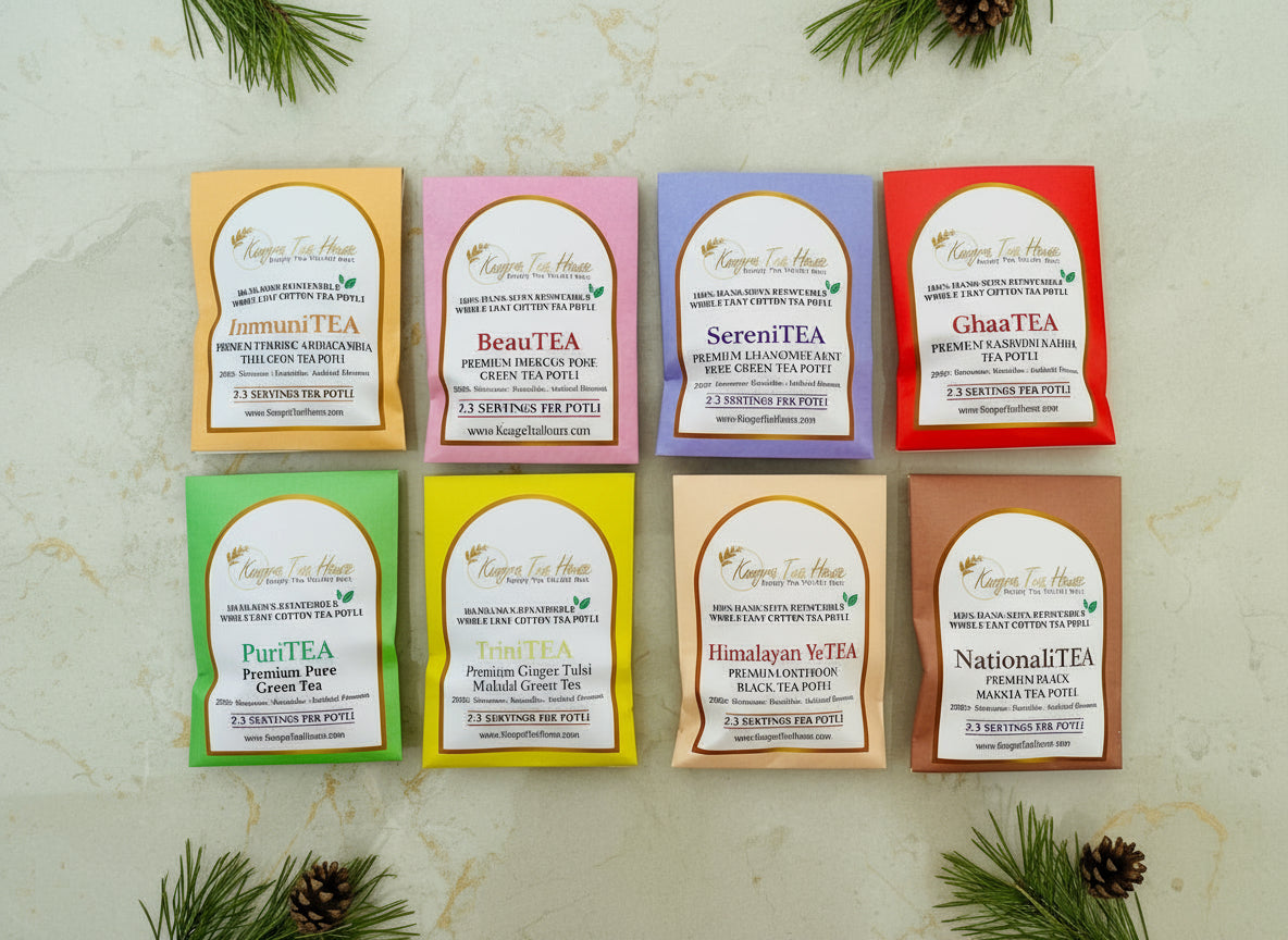 Organic Handcrafted Tea Assortment Box - A Curated Collection of Signature Flavours - KTH DiversiTEA | Pack of 8