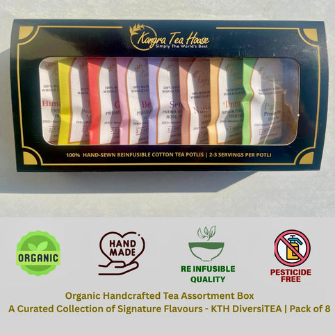 Organic Handcrafted Tea Assortment Box - A Curated Collection of Signature Flavours - KTH DiversiTEA | Pack of 8