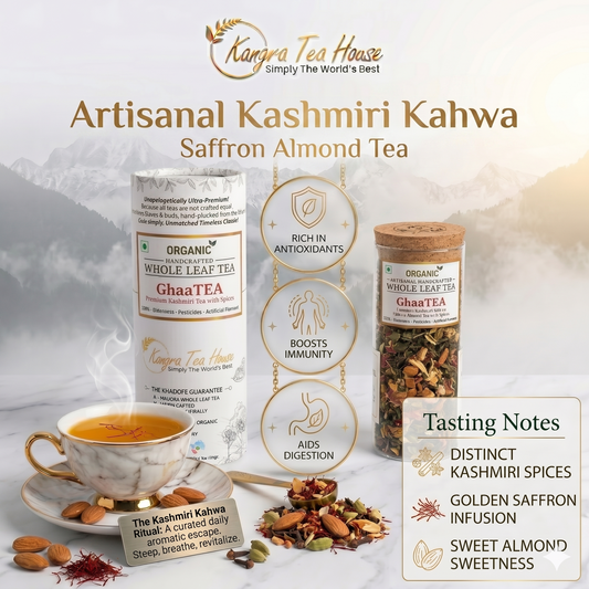 Artisanal Kashmiri Kahwa with Almonds & Golden Saffron - Kangra Tea House GhaaTEA