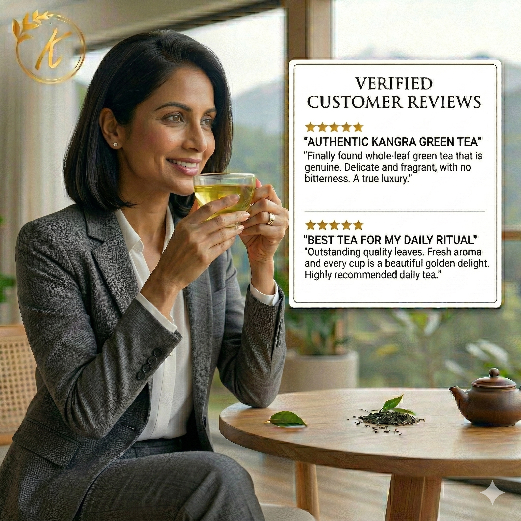 Premium Organic Kangra Chamomile Mint & Tulsi Green Tea - KTH SereniTEA & DiviniTEA Combo