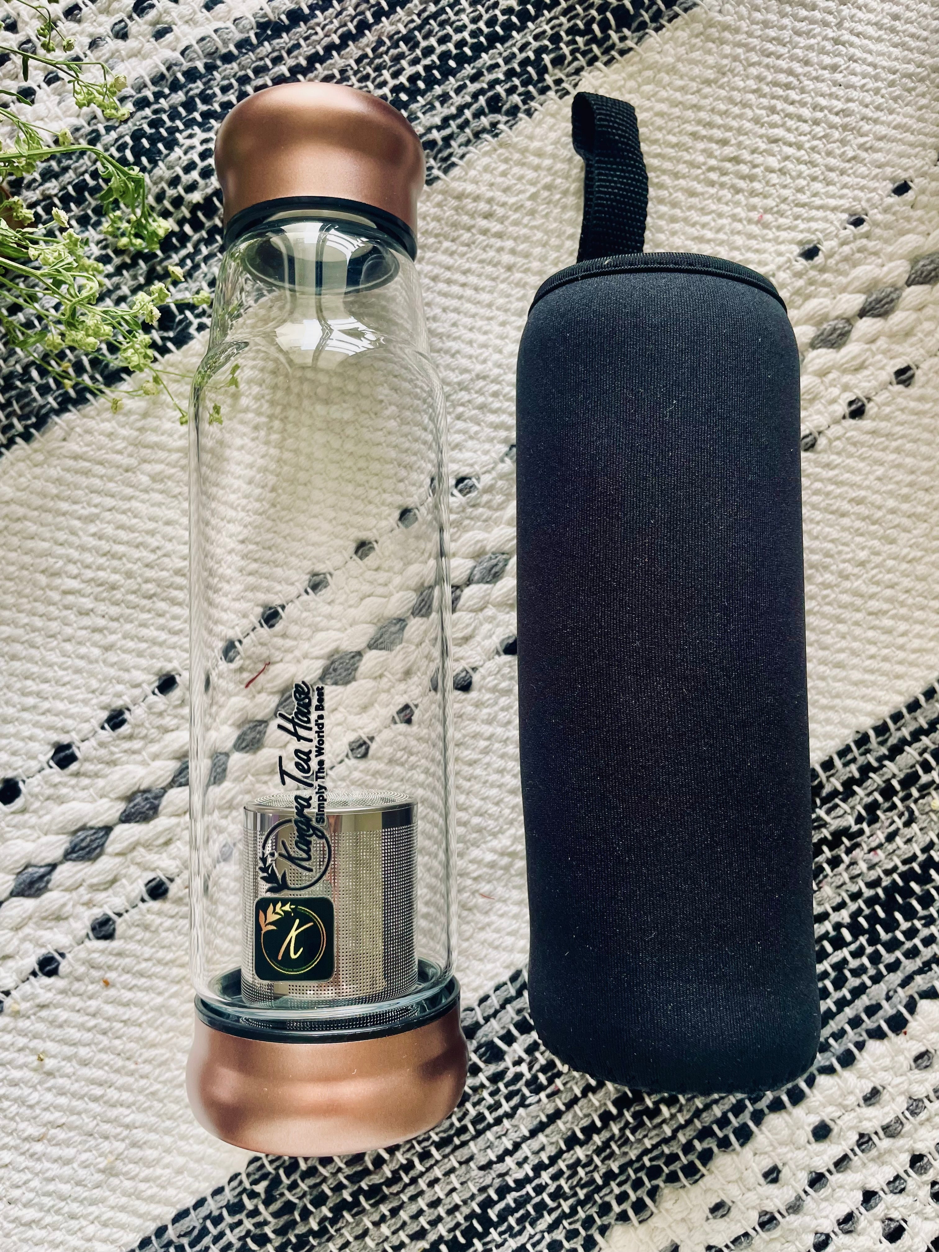 Kangra Tea House Premium Borosilicate Glass Infuser Bottle