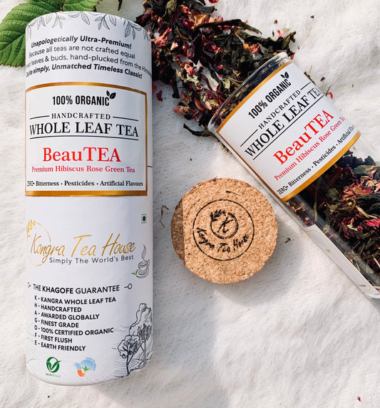Premium Organic First Flush Hibiscus Rose Whole Leaf Green Tea - BeauTEA
