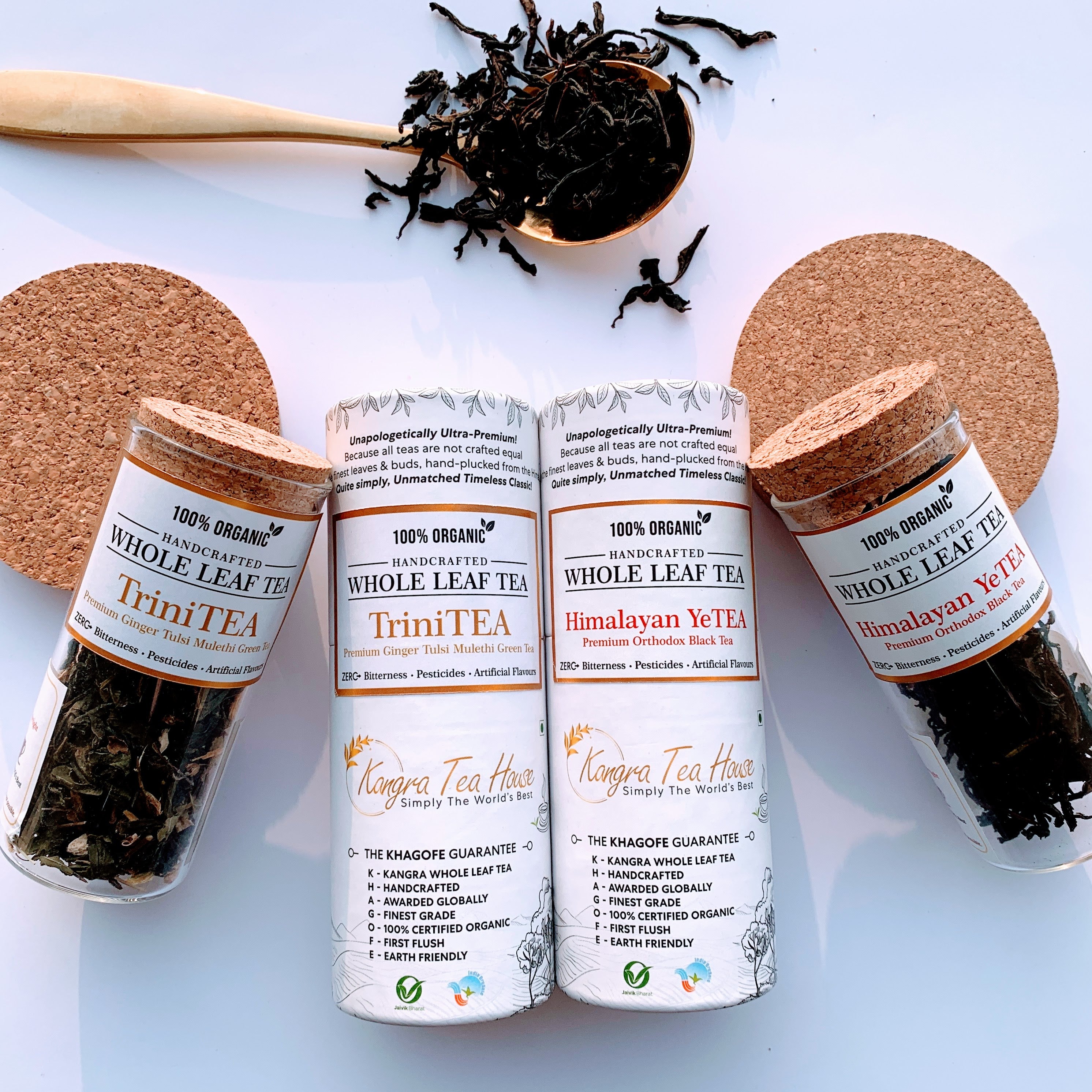 Premium Orthodox Black & Ginger Mulethi Green Tea - KTH Himalayan YeTEA & TriniTEA Combo