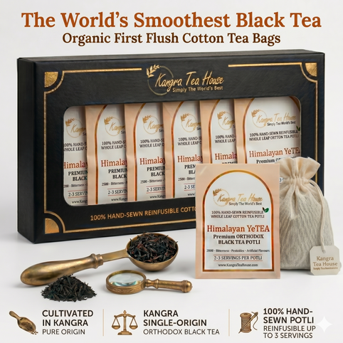YeTEA Himalayan black tea hand-sewn cotton tea bags pack of 6 – Kangra Tea House
