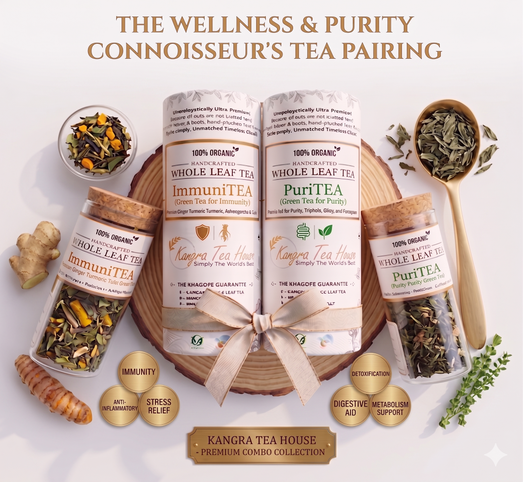 PuriTEA and ImmuniTEA organic green tea combo pack – turmeric ashwagandha – Kangra Tea House