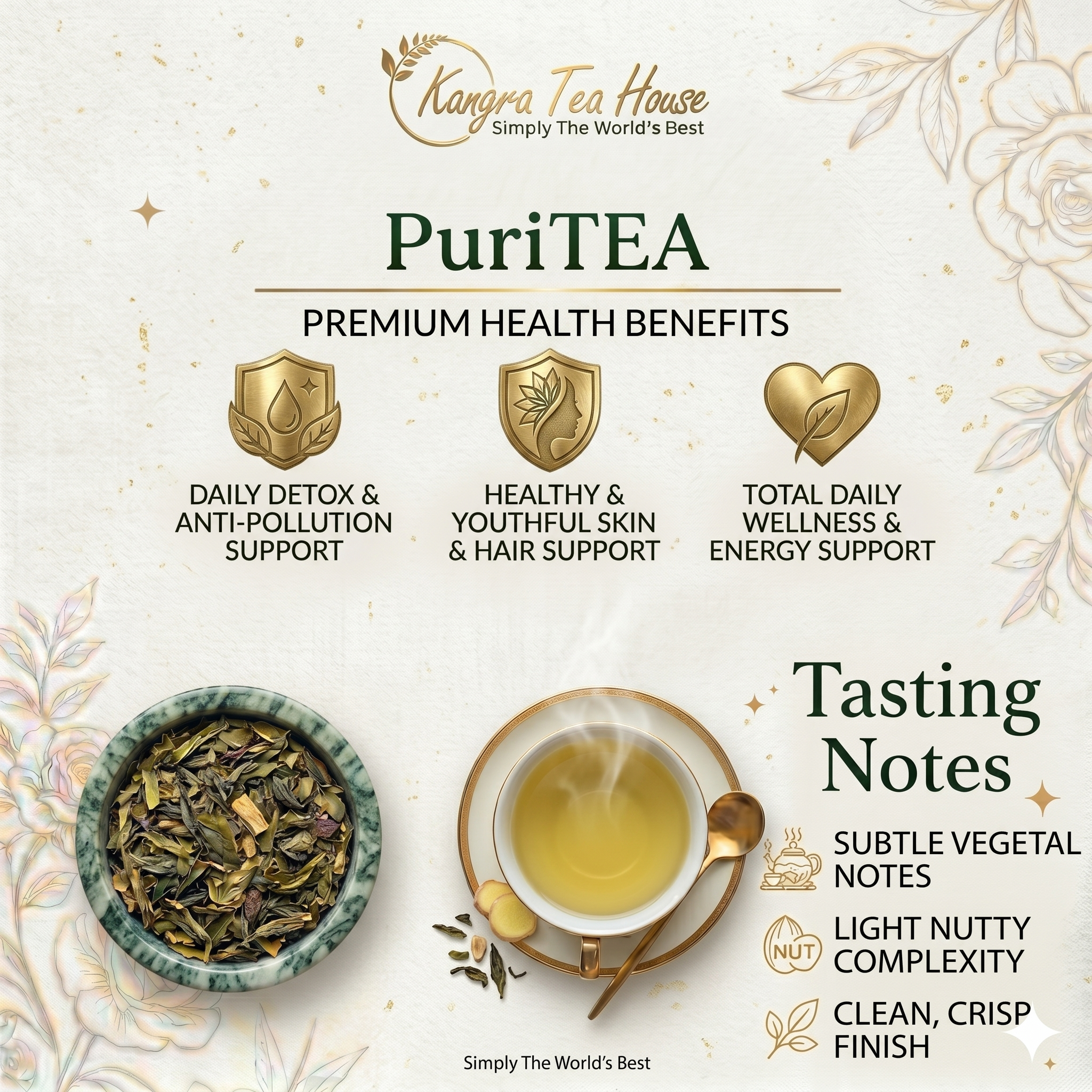 Organic First Flush Whole Leaf Green Tea - Helps in Weight Loss | Fights Viral & Bacterial Infections | Builds Immunity