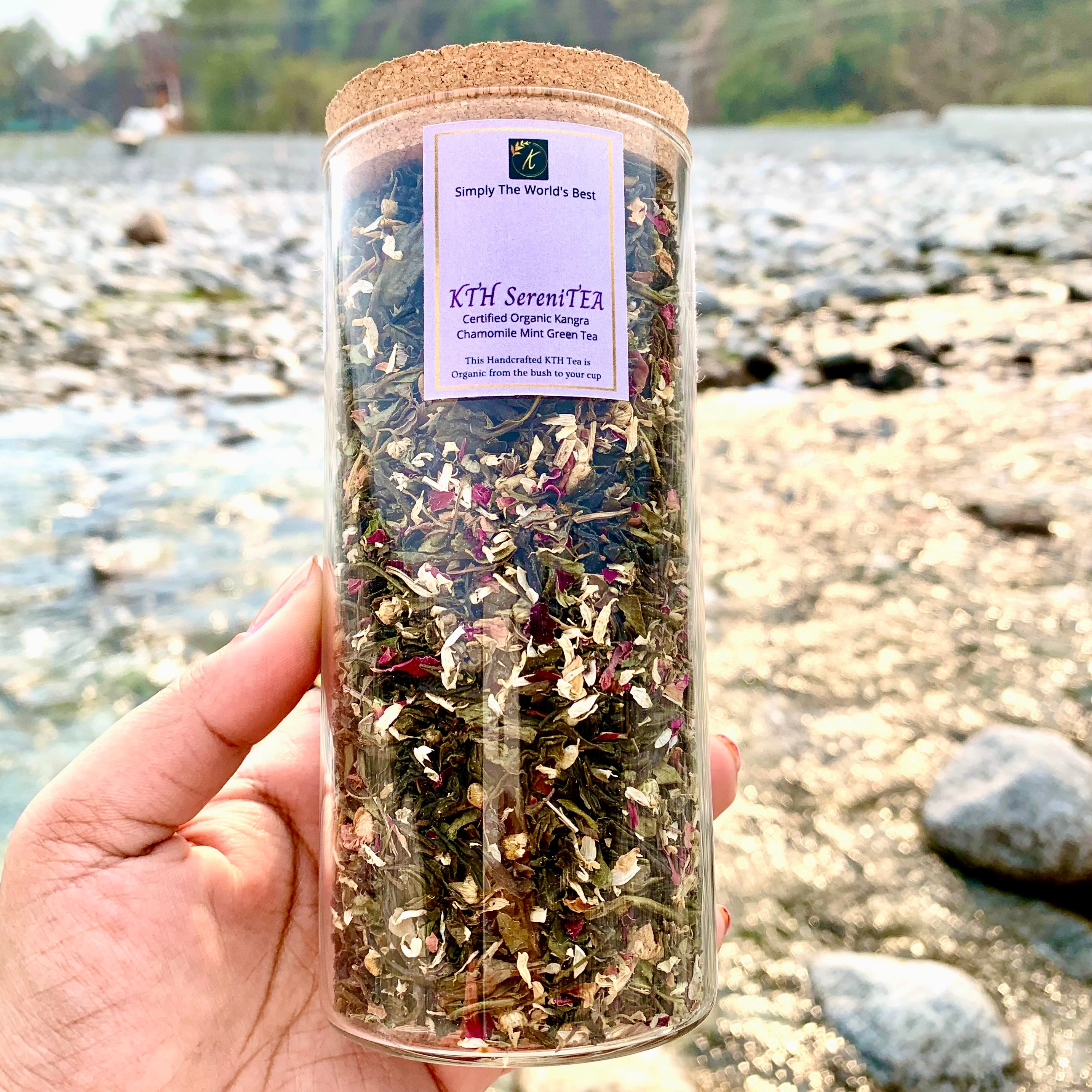 First Flush Chamomile Mint Rose Whole Leaf Green Tea - Calmness & Better Sleep | Good for Menstrual Problems | Builds Immunity