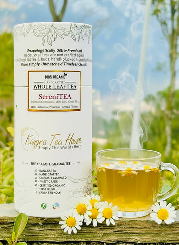 First Flush Chamomile Mint Rose Whole Leaf Green Tea - Calmness & Better Sleep | Good for Menstrual Problems | Builds Immunity