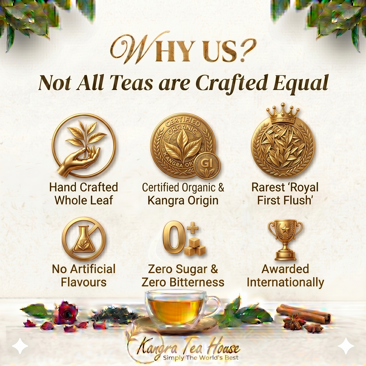 Why choose Kangra Tea House – organic whole leaf reinfusible Himalayan tea