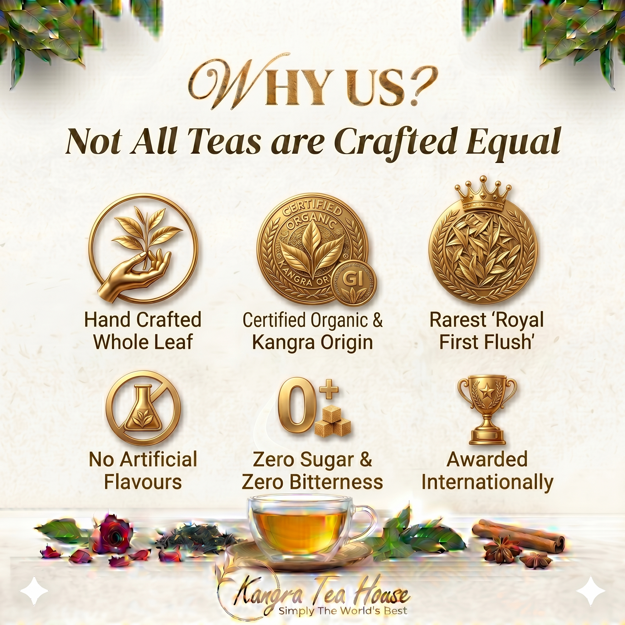 Kangra Tea House BeauTEA Hibiscus Rose Organic Green Tea Loose Leaf | Skin Glow Detox Tea | Whole Leaf Kangra Green Tea | First Flush - Rich in Antioxidant