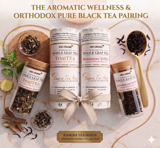 Premium Orthodox Black & Ginger Mulethi Green Tea - KTH Himalayan YeTEA & TriniTEA Combo