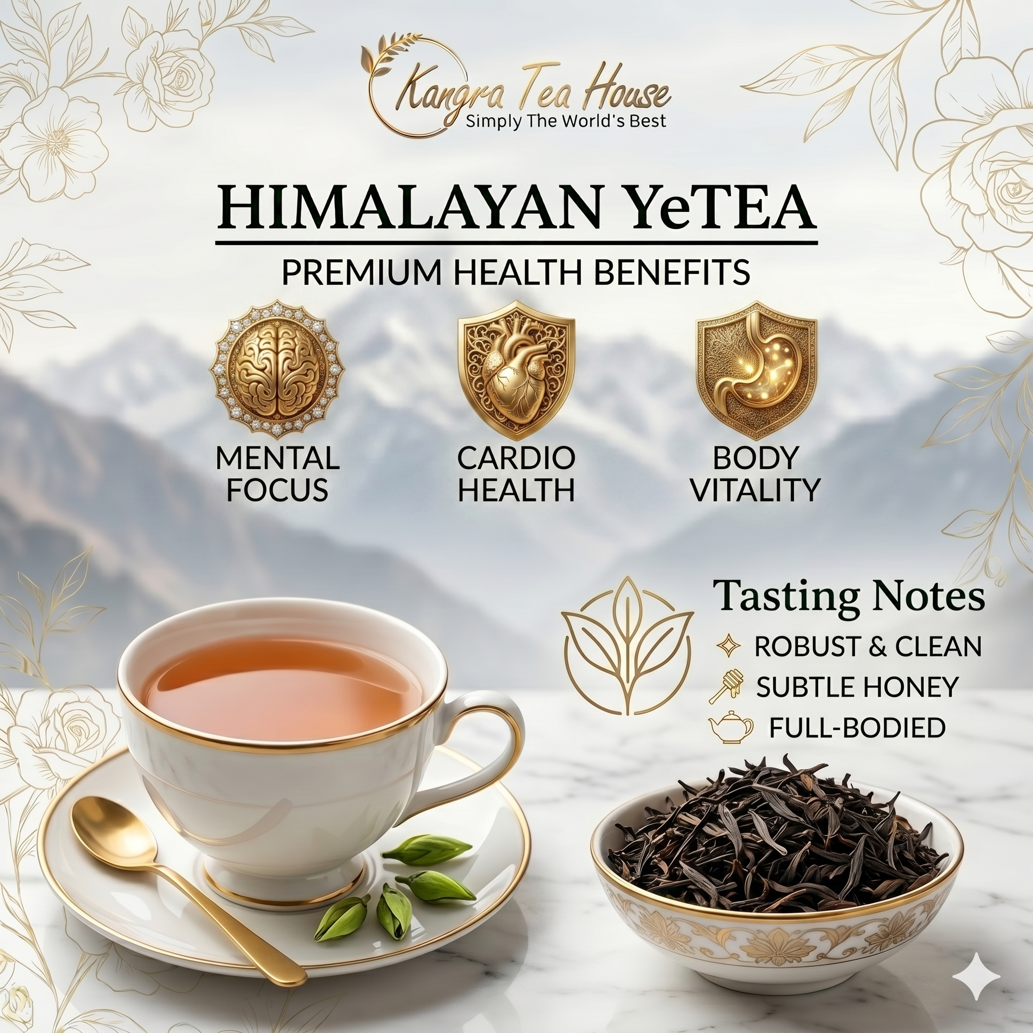 Organic Whole Leaf Orthodox Black Tea - Good for Heart Heath | Controls Diabetes  Encourages Mental Alertness