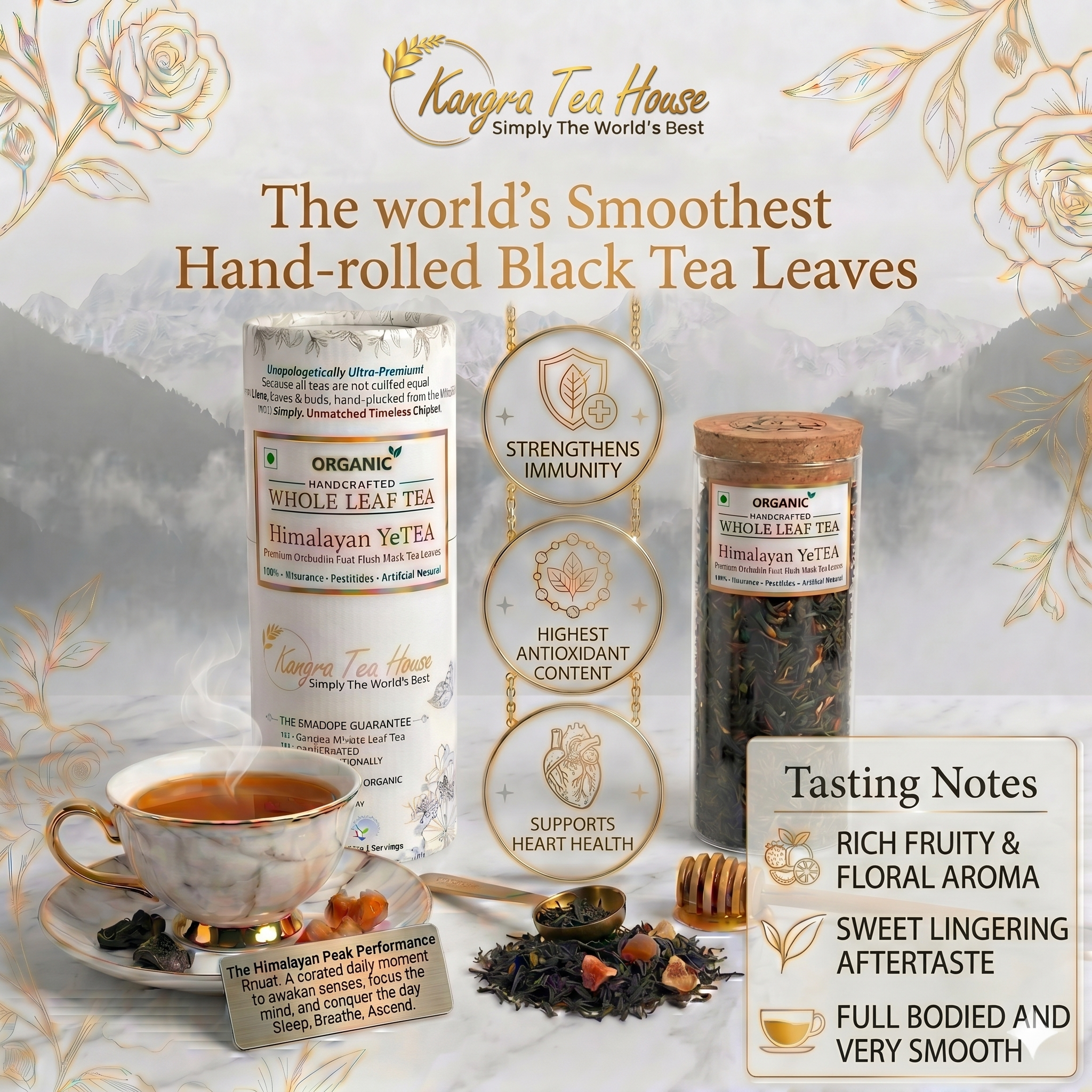 Organic Whole Leaf Orthodox Black Tea - Good for Heart Heath | Controls Diabetes  Encourages Mental Alertness