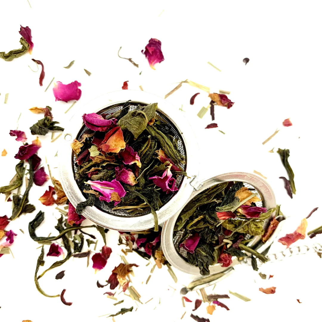 Organic First Flush Hibiscus Rose Whole Leaf Green Tea - Youthful & Glowing Skin | Good for Digestion | Supports Heart Health