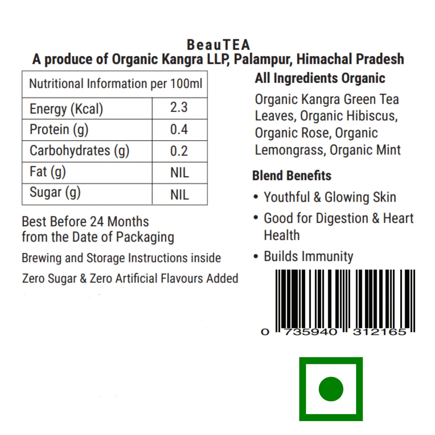Organic First Flush Hibiscus Rose Whole Leaf Green Tea - Youthful & Glowing Skin | Good for Digestion | Supports Heart Health