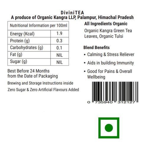 Premium Organic First Flush Tulsi Whole Leaf Green Tea - DiviniTEA - Kangra Tea House