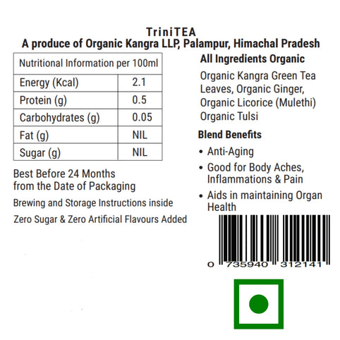 Premium Organic First Flush Ginger Mulethi Whole Leaf Green Tea  - TriniTEA - Kangra Tea House